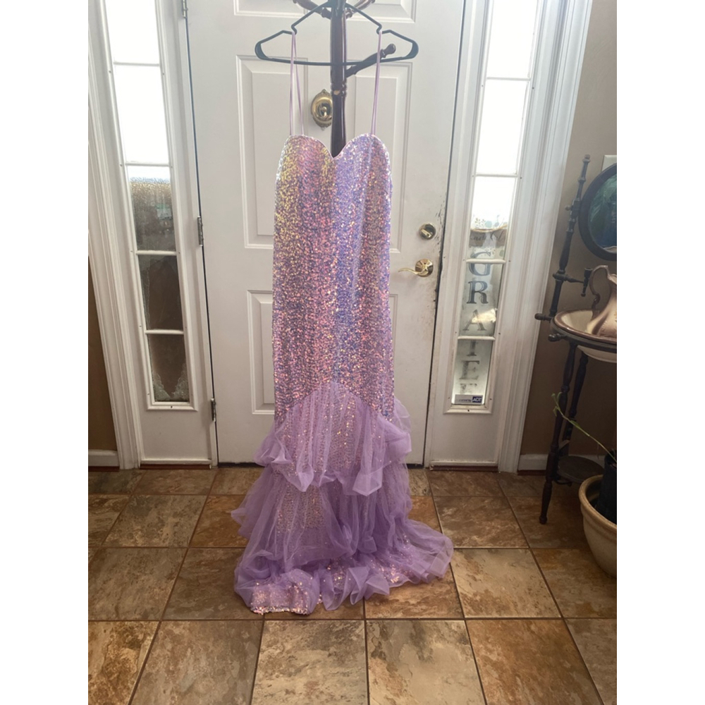 Women's FAERIESTY Gown 4XL Purple Sequin